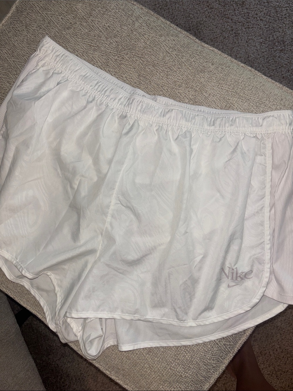 Nike White Running Shorts with Subtle Logo Plus Size